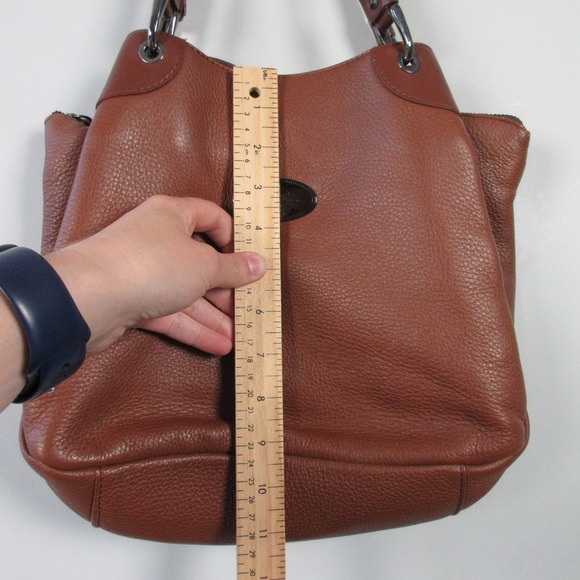 Peruzzi Italian Leather Shoulder Bag Women Brown Purse Handbag Tote Designer 760 - Picture 9 of 16